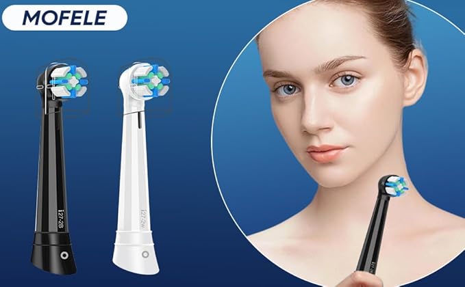 6 Pack Replacement Heads with Medium Soft Bristles Compatible with Oral b IO 2/3/4/5/6/7/8/9/10 Series Electric Toothbrush IO Brush Heads Compatible with Oral b (Black)
