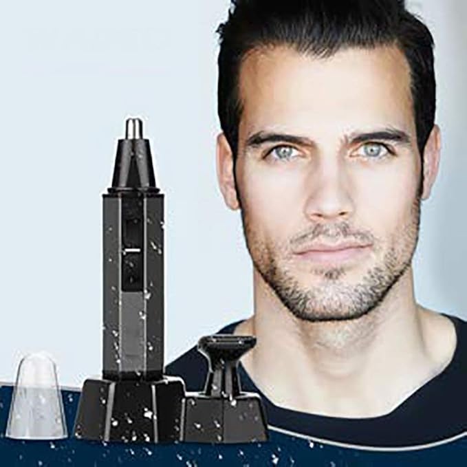 Ear and Nose Hair Trimmer Clipperfor Men and WomenBattery-OperatedWaterproof Dual Edge Blades for EasyBuilt-in LED Light.