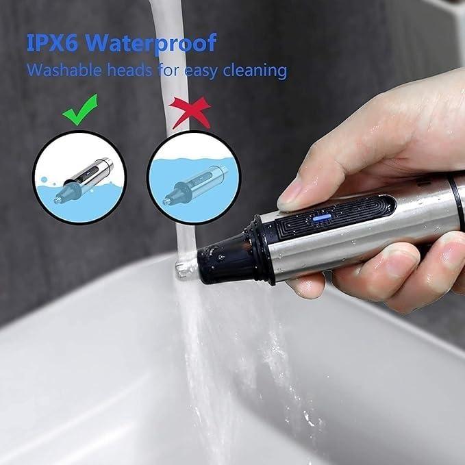 Ear and Nose Hair Trimmer Professional Painless Eyebrow Facial Ear Hair Trimmer Clipper for Men and Women Battery-Operated IPX7 Waterproof Dual Edge Blades for Easy Cleansing