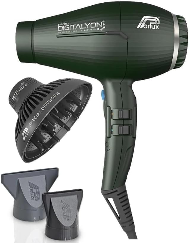 Parlux Digitalyon Hair Dryer with Magic Sense Diffuser - Anthracite Black
