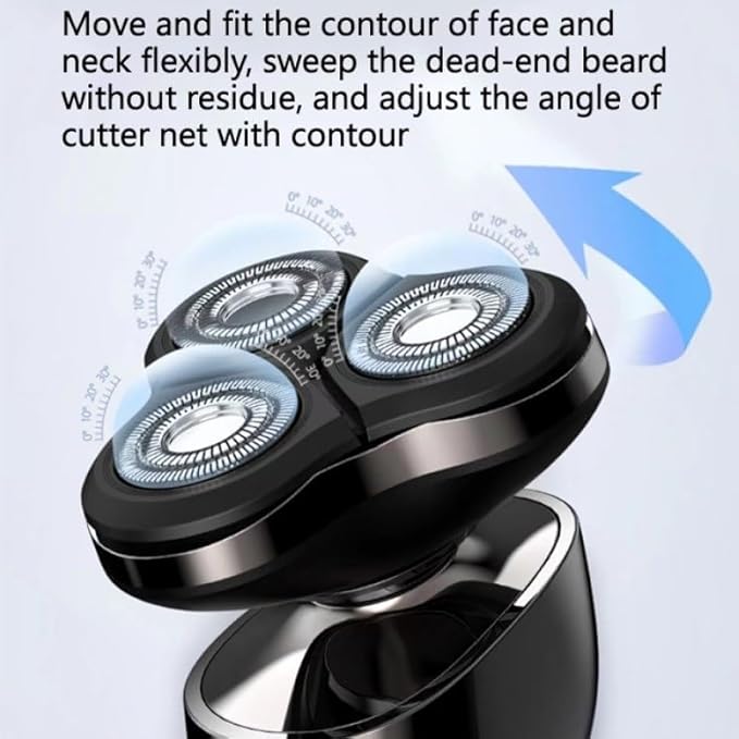 Head Shavers for Bald Men Electric Shaver Men Rechargeable Rotary Floating Razor Beard Hair Trimmer LCD Display Shaving Machine Wet and Dry