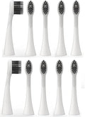 10 Replacement Brush Heads for Burst Pro Electric toothbrushes Soft Charcoal bristles with dust caps(10pcs White)