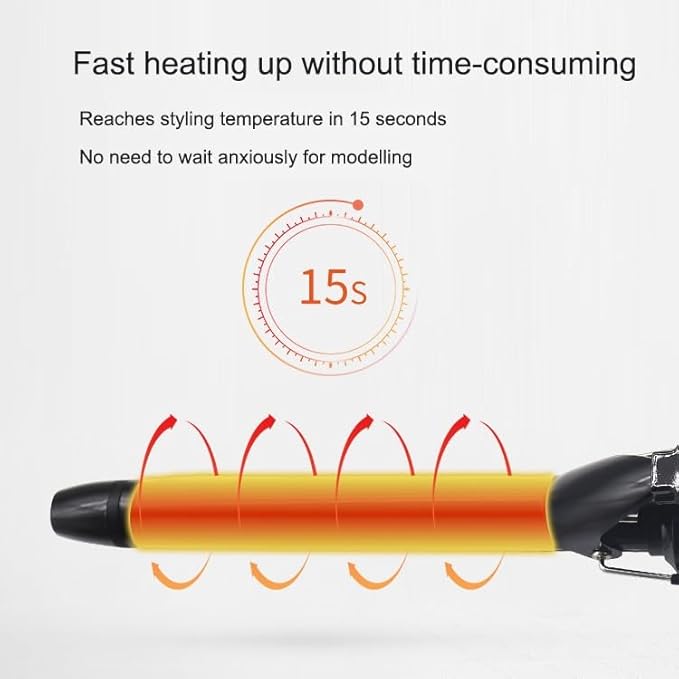 DONGXIAO Curling Iron for Long Hair Electric Curling Iron Professional Curling Iron Negative Ion Temperature Control Does Not Hurt Hair Permanent Hair Curler Curler for Long Hair (Size:28MM)