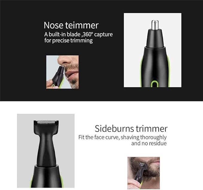 QIYUDS Nose Hair Trimmer - 5 in 1Professional Painless Eyebrow and Facial Hair Trimmer for Men and Women USB Rechargeable Ladies' Eyebrows Trimmer Waterproof Dual Edge Blad