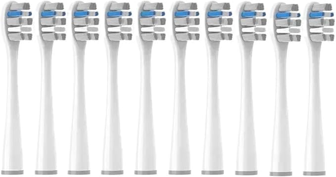 10PCS Replacement Brush Heads Compatible for Y1S/Y4/U1/U2/U3/P1/P4 Soft Toothbrush Clean Nozzles(10PureGray)