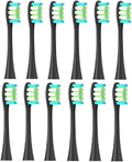 12PCSCompatible for Oclean X/X PRO/ Z1/ F1/ One/Air 2 /SE Cleaning Toothbrush Replacement(Black)