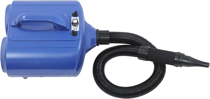 3600w Pet Grooming Hair Dryer Adjustable Temperature 77-149℉ &amp Airspeed 98.43-229.66ft/S Dual Motor Dog Cat Dryer with Flexible Hose &amp 2 Nozzles Dog Pet Dryer Blower for Home Pet Shop(Blue)