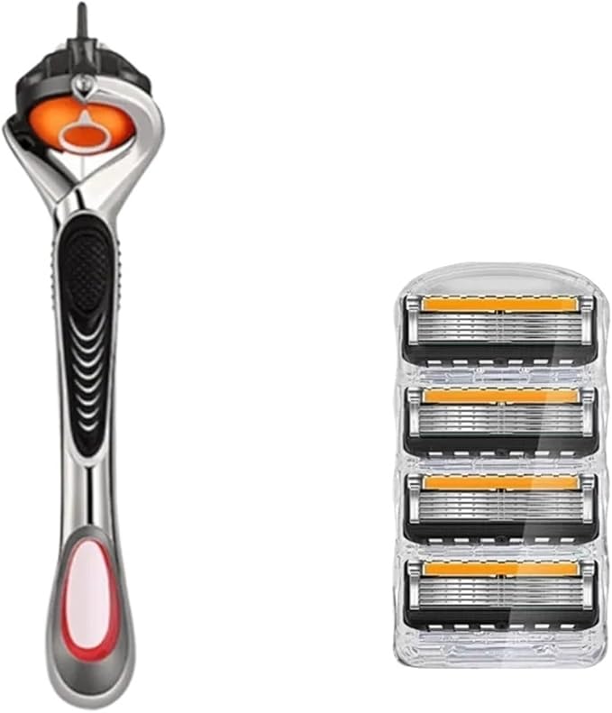 Men's 5-Layer Manual Razors Blade Replacement Head with Razors StandShaving Razors(12ka)