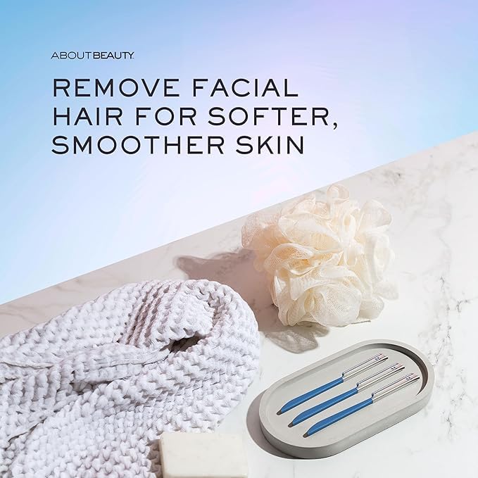 About Face Pro-Premium Facial Razors - 12 Beauty Groomers for Hair Removal Ideal for Shaving Exfoliating Dermaplaning and Brow Shaping Japanese Stainless Steel Gently Removes Facial Hair