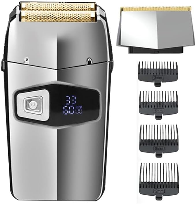 Cordless Metal Hair Shaver for Men Beard Electric Shaver Razor Fade Bald Head Shaving Machine