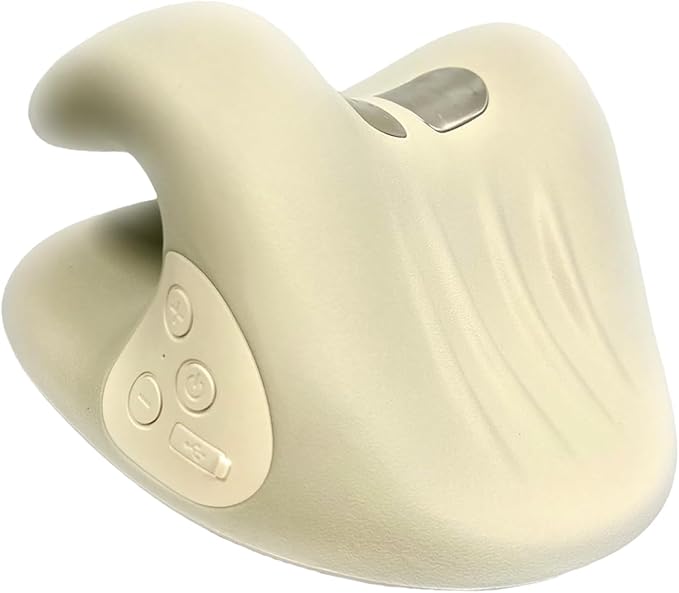 Neck Massager Pillow - 26° Angle Neck Relaxer Shoulder Relief Device Ergonomic with Heat Function Massage Tool for Stress Relief Muscle Relaxation and Cervical Traction Aid for Adults