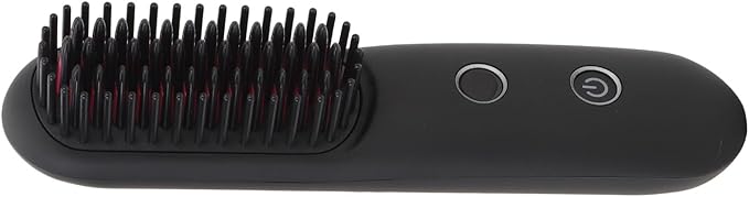 Portable Cordless Hair Straightener Brush with LED Temperature Display Negative Ion Cordless Hair Straightener Brush with Hair Clip Type C Cable Carrying Pouch Easy to Carry