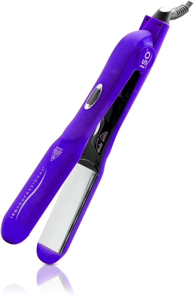 ISO Beauty ISOGCTPUR-705 Digital Infrared Technology 1.5' Titanium-Plated Flat Iron - Gold Collection - Purple