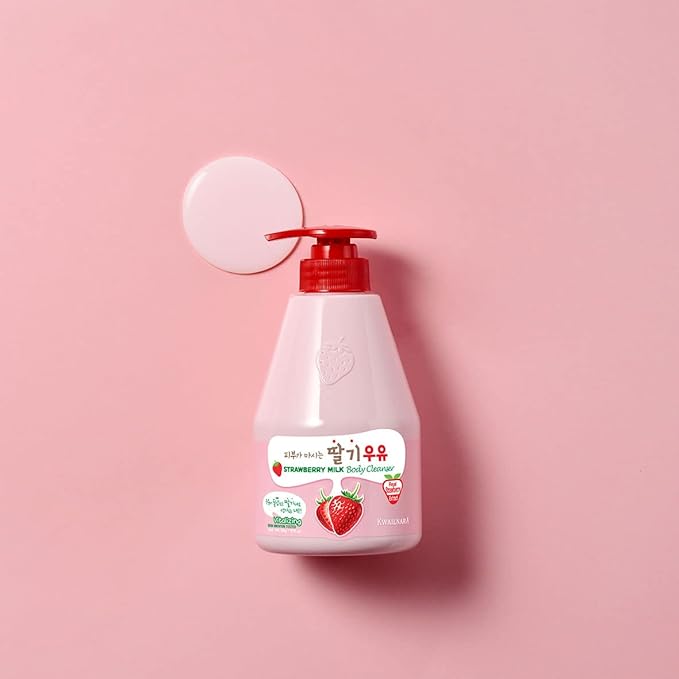 WELCOS KWAILNARA Strawberry &amp Banana Milk Body Wash Duo – Korean Body Wash Set for Deep Hydration &amp Soft Skin (2 x 19.75 Fl Oz)