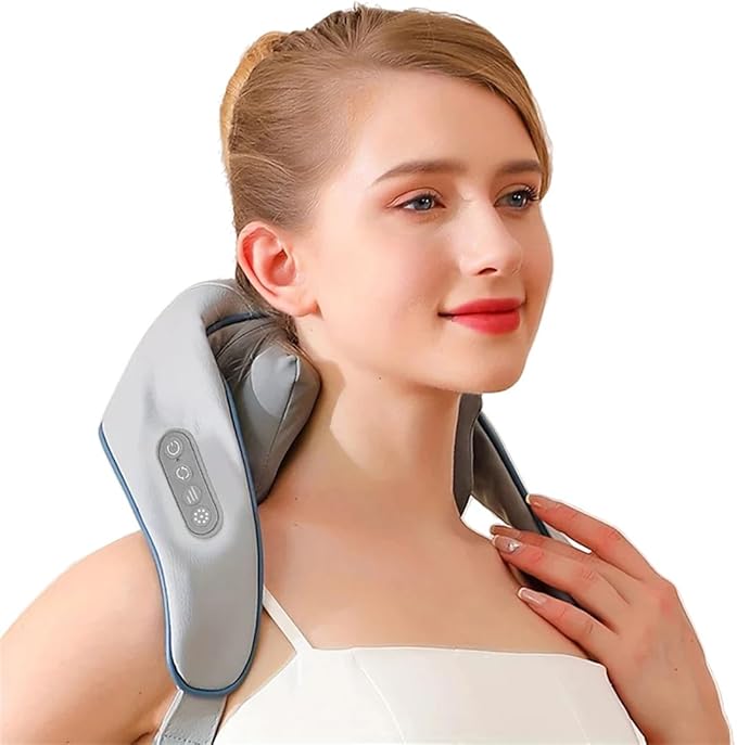 Neck &amp Shoulder Massager (Beige White)
