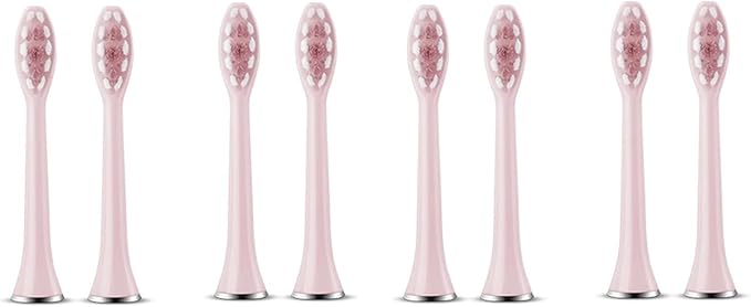 Electric Toothbrush Accessories Replacement Heads(8 Pink Brush Head)