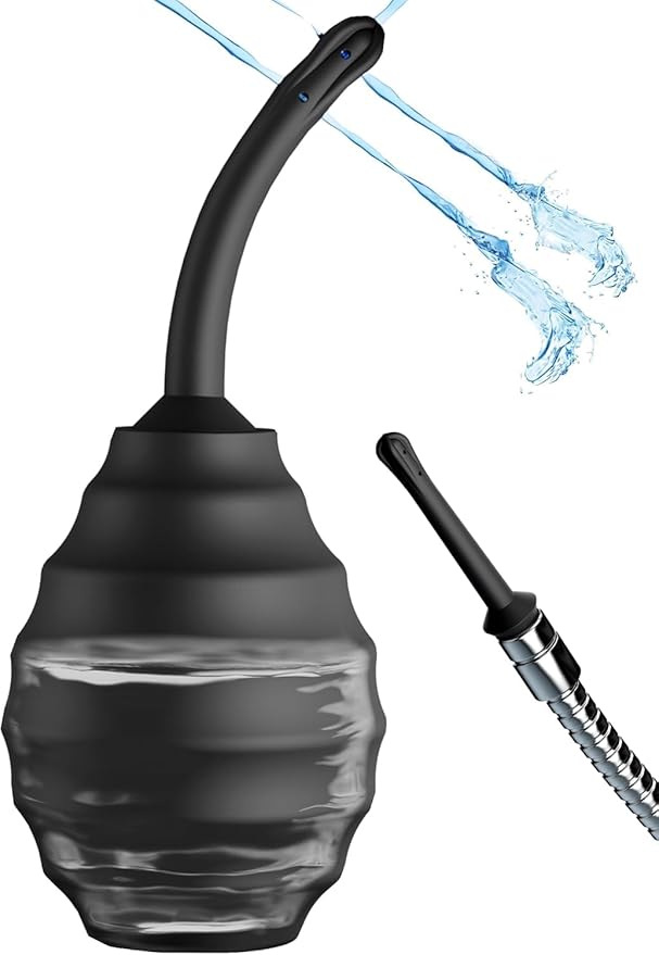 Enemas Anal Douche for Men Women - 9 Hole Anti Backflow Enema Bulb with Colon Cleanse Feminine Care Shower Enema Douches Kit Cleaner Flusher 11.1 Ounce