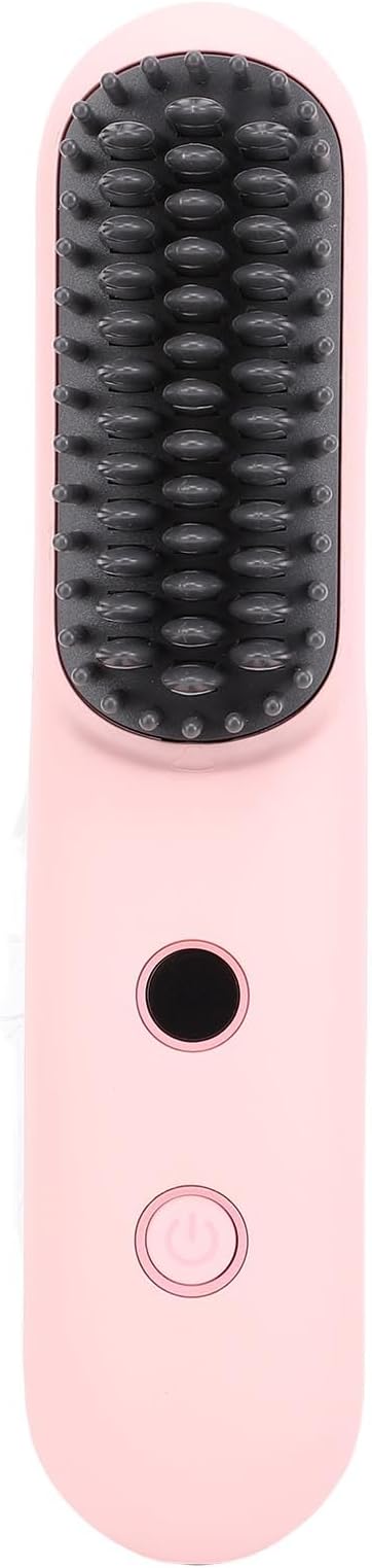 ZJchao Negative Ionic Hair Straightener Brush Cordless Hair Straightening Comb 2 in 1 Curler with 6400mAH Battery Fast Charging 160° to 200°C Temperature