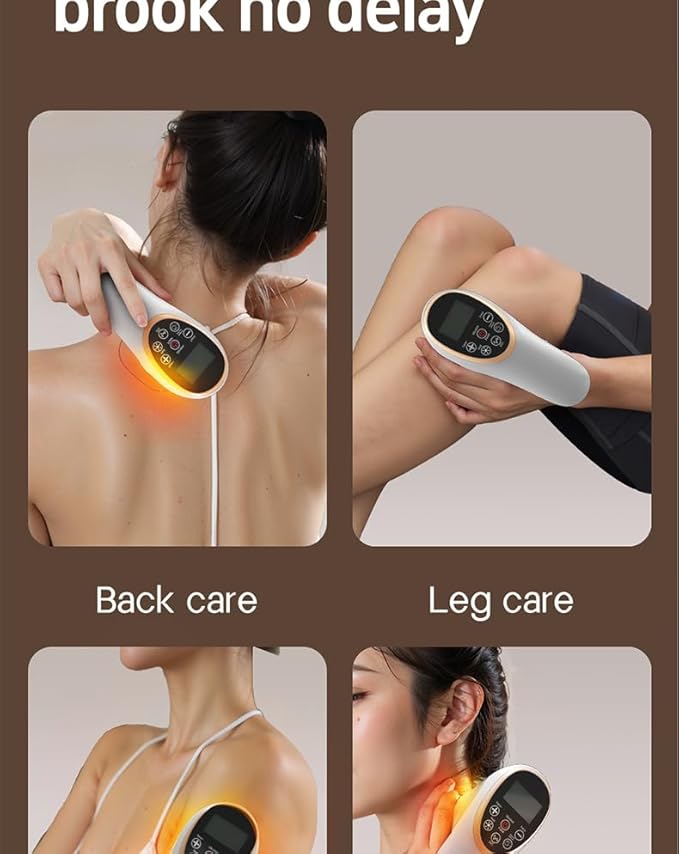 Electric Scraping Massager Heat Therapy Machine with Negative Pressure for Fat Reduction &amp Meridian Massage at Home (White)