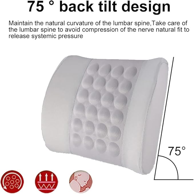 Electric Vibration Car Massager Waist Pillow Back Lumbar Supporting Cushion Seat Essential Accessories