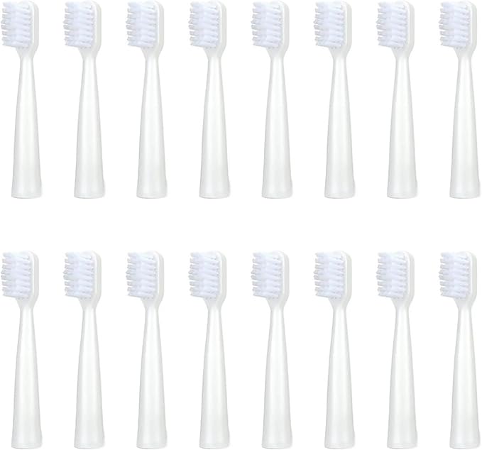 16pcs Replacement Toothbrush Heads Compatible for Jianpai S12/HYUNDAI XM-806/ACA ALY-HYS01W/TSOP/Royalstar/INPHIC Bristles(16white)