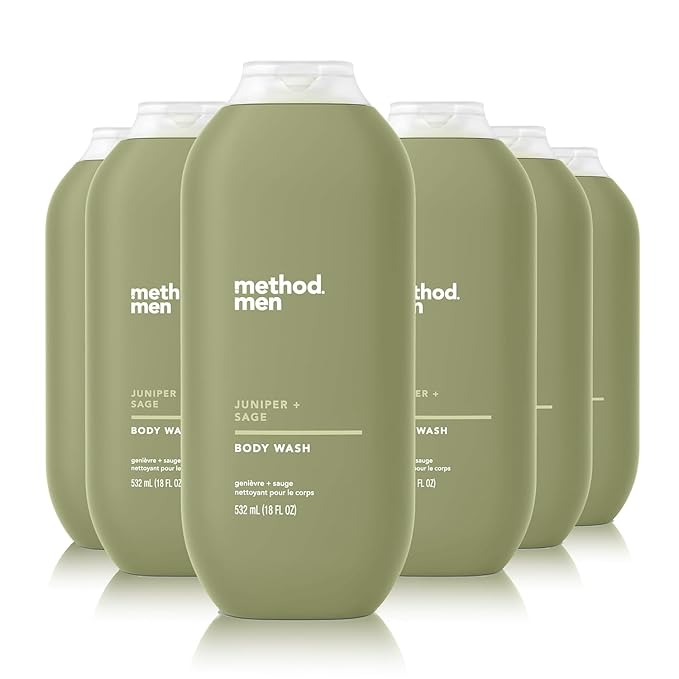 Method Men Body Wash Juniper + Sage Paraben and Phthalate Free 18 FL Oz (Pack of 6)