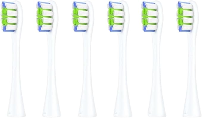 6pcs Replacement Brush Heads Compatible for Flow/X PRO Elite/X /F1/Z1/One/ Air2 Toothbrush Nozzles(6 pcs White)