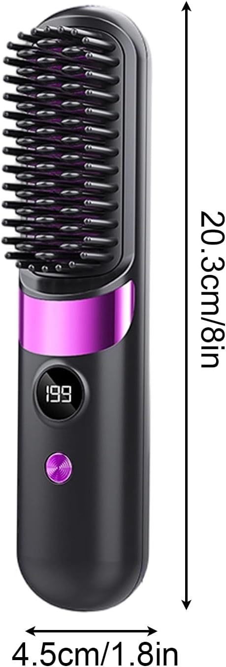 Hair Straightener Cordless | Rechargeable Hot Hairstyle Comb PortableAuto Off Straightening Brush | for Home Travel Apartment College Dorm Vacation Women Wife Family