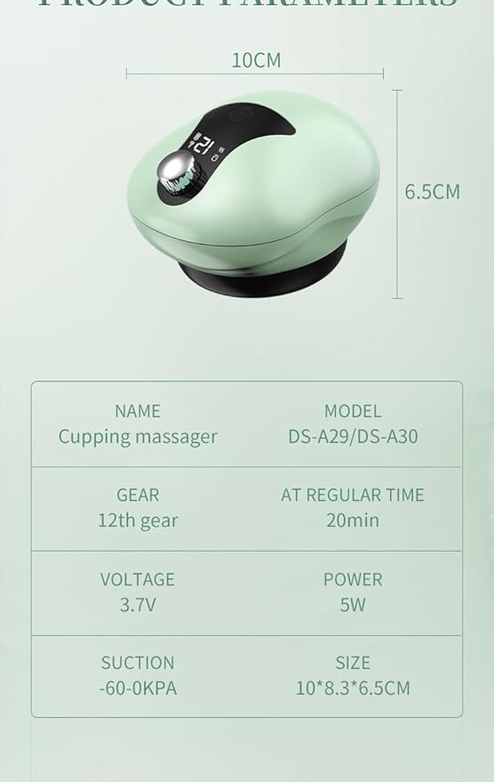 Electric Cupping Massager12th Gear Cupping Set Magnetic Bead Negative Pressure gua sha HeatingRechargeable Compact and Portable