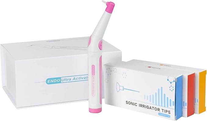 Sonic Irrigator Activator with 60 Tips USB Recharged Battery Pink