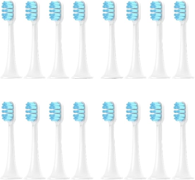 Replacement Brush Head Compatible with XIAOMI MIJIA T300/T500/T700 Sonic Electric Toothbrush Heads Soft Bristle Nozzle Deep Clean(16 pcs Blue)