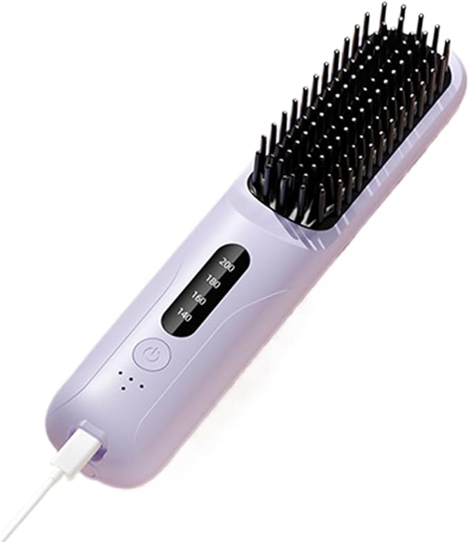 Hair Straightener Brush | Cordless Straightening/Curling Hair Styling Tool | Travel Straightener Brushfor Home Apartment Salon Travel Business Trips Women Men