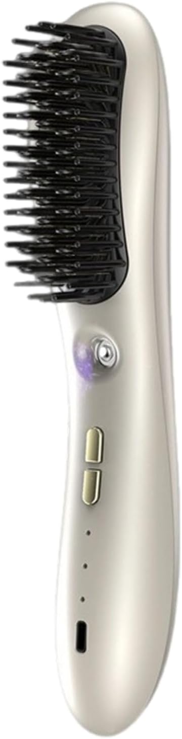 Hair Straightener Brush - Lightweight Hair Straightener Comb | 3 Temp Settings Rechargeable Styling Tools Streamlined Negative Ionic Comb for Home Outdoor Travel Vacation