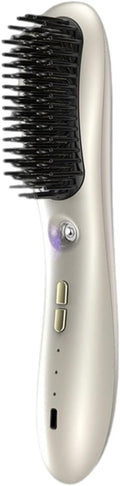 Hair Straightener Brush - Lightweight Hair Straightener Comb | 3 Temp Settings Rechargeable Styling Tools Streamlined Negative Ionic Comb for Home Outdoor Travel Vacation