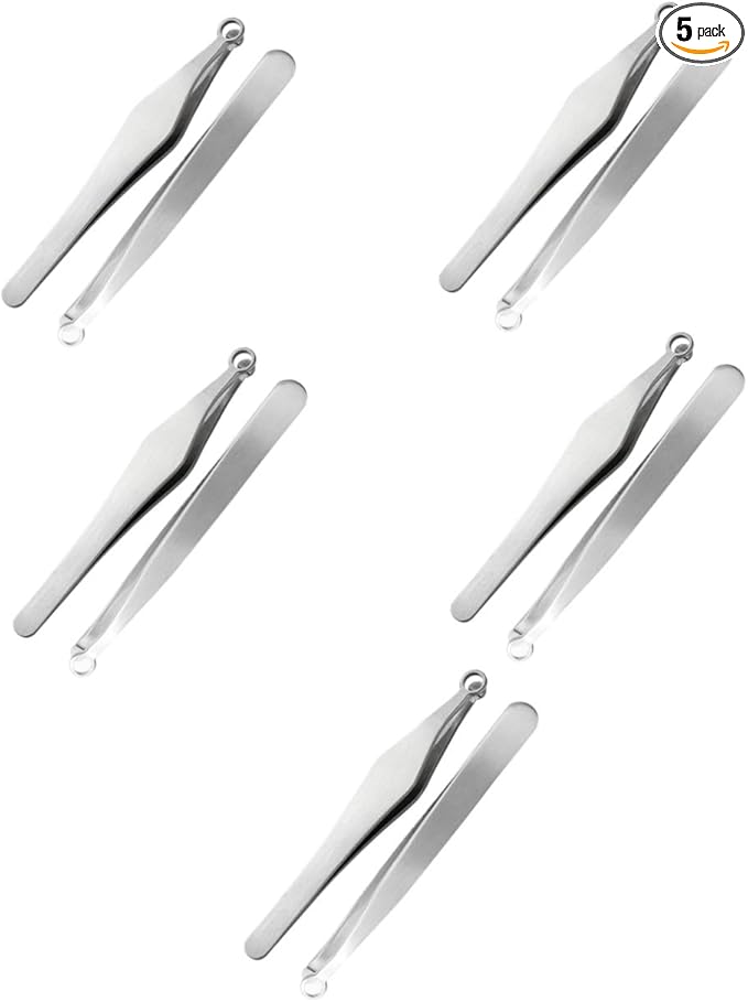 Gatuida 10pcs Nose Hair Trimmer Tweezers Manual Grooming Tools for Men and Women to Use Includes Type Clips for Precision Trimming