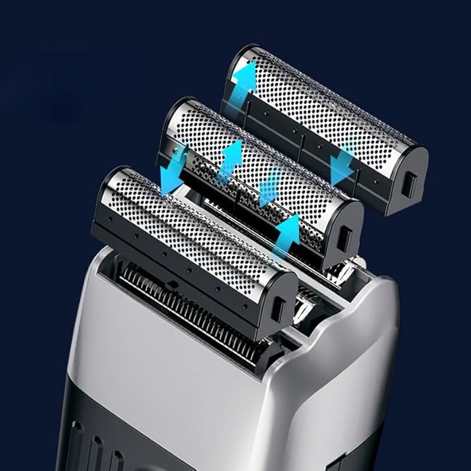 Men's Shaver 3-Blade System Hair Beard Electric Shaver for Men Washable Electric Razor Wet Dry Head Bald Shaving Machine Rechargeable