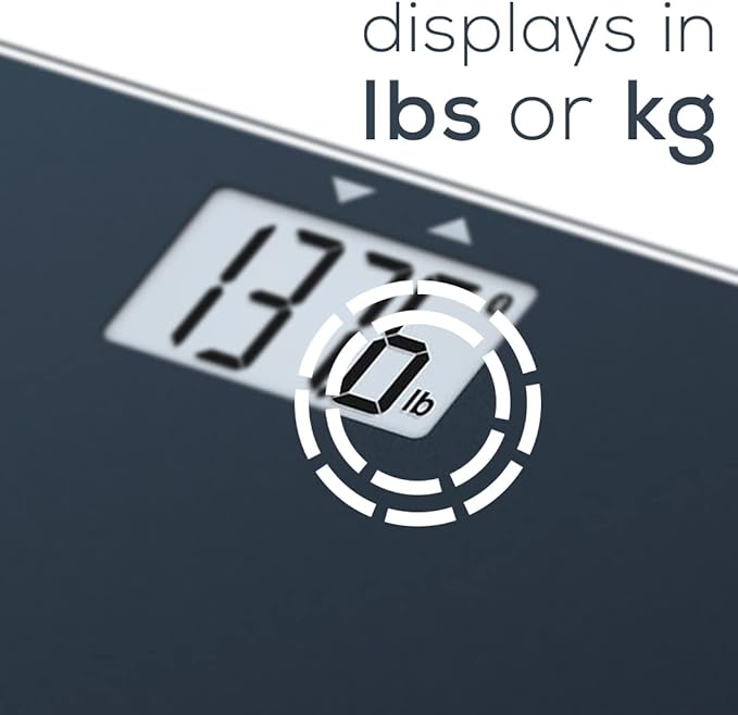 Beurer GS435B Glass Bluetooth Scale for Body Weight with BMI Composition Measurement Smart Digital Bathroom Scales Connects with Health App Analyzer Weigh in Kg and Lbs Black