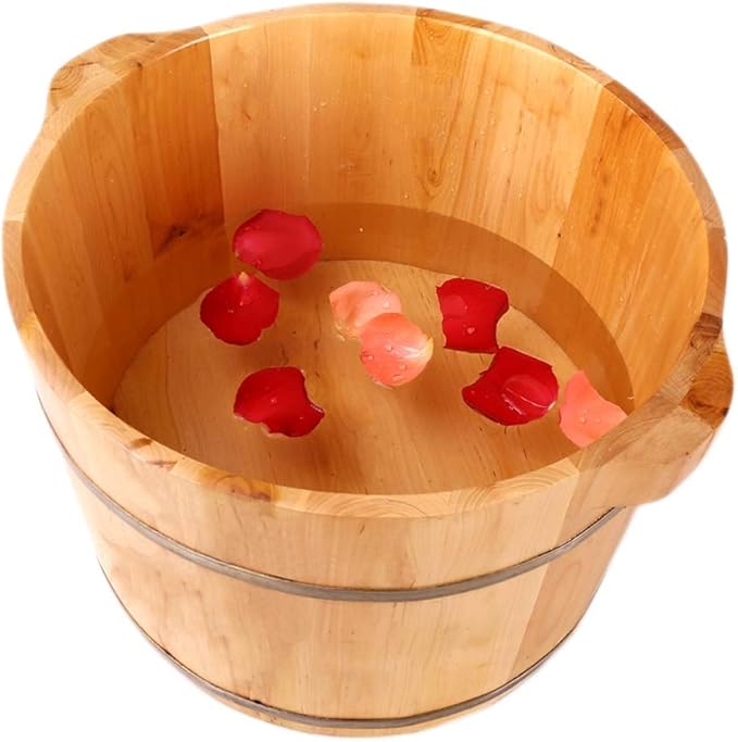 Foot Tub Wooden Foot Basin Adult Footbath Cedar Foot Bath Barrel Wooden Foot Washing Household Foot Bath Barrel Pedicure Bucket Foot Tub 26 Cm foot Bath Wooden Bucket Foot Spa Household Wash Ba