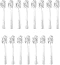 15pcs Brush Head Compatible with LaiFen LFTB01-P-A-S Sonic Electric Toothbrush Vacuum Packaging(Transparent-Gray)