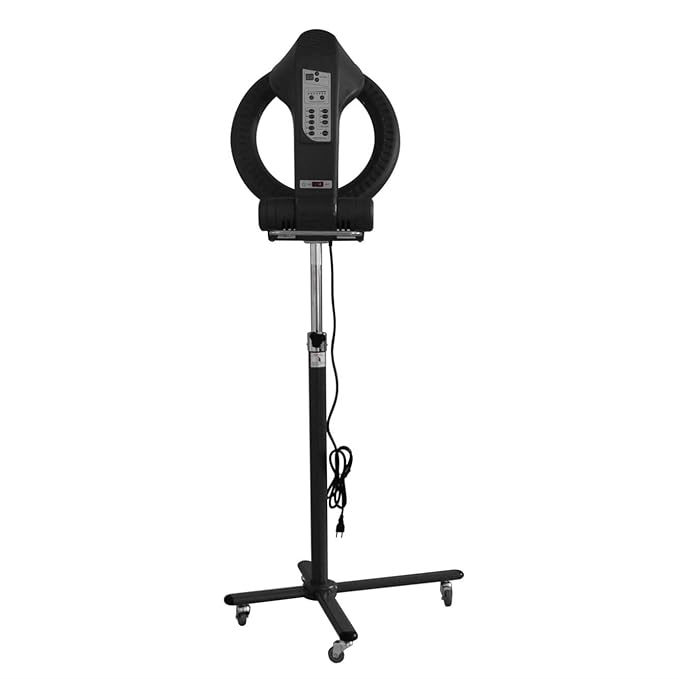 Floor Orbiting Circle Ring Infrared Hair Processor Accelerator Adjustable Standing with Rolling Base