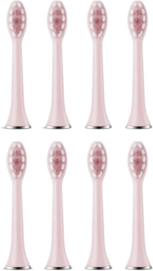 8pcs Replacement Toothbrush Heads Compatible for Revyline RL010 Accessories Nozzles Bristles(8PCS Pink)
