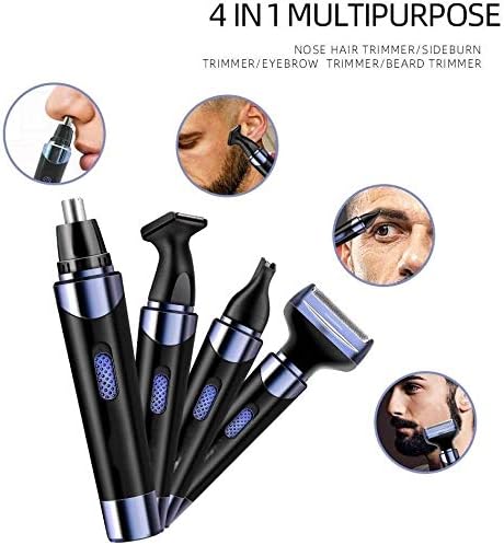 Ear and Nose Hair Trimmer Clipper for Men &amp Women 4 in 1 Rechargeable Professional Eyebrow Trimmer Waterproof Painless Facial Hair Remover