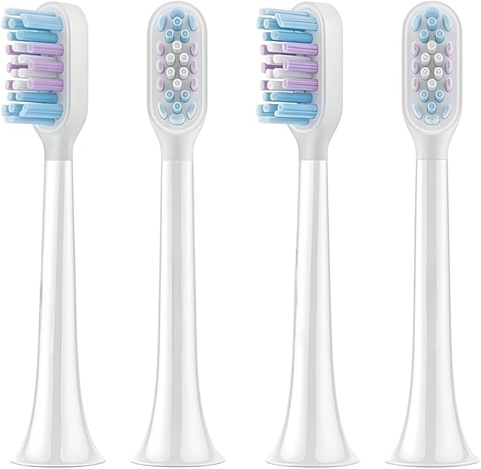 Replacement Brush Heads Compatible with Mijia T501/T501C Electric Toothbrush Head Clean Caring Replace Teeth Toothbrush Heads(2PCS White)