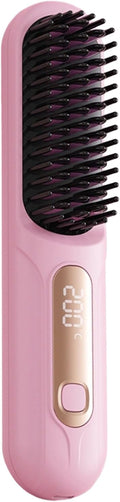 Cordless Hair Straightener – 3 Temps LED Portable Styling Tool Pink Purple 18.5x4cm ABS Cermet Build 2600mAh 220V | Travel Salon Women Girls Party Business Outdoor Curling Accessory