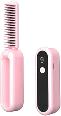 Hair Straightening Brush Portable Travel Hair Straightening Brush Women's Hair Straightener Lightweight On-The-Go Quick Heat 9 Temperature Settings Hair Straightening Iron with Built-in Brush