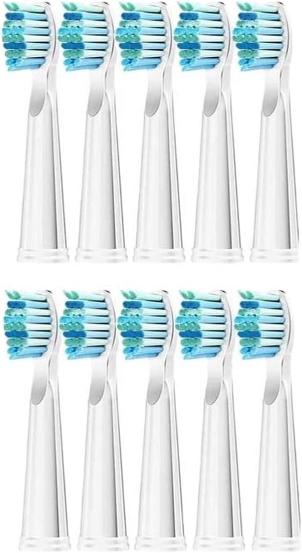 10 Pcs Toothbrush Head Compatible for FW-507/508/515/551/917/959/2011/D1/D3/D7(Orange)
