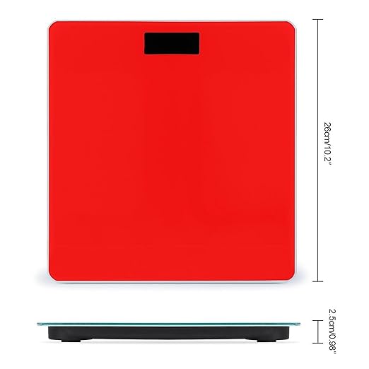 Smart Scale for Body Weight Digital Bathroom Weighing Scale Energy Saving Scale Red