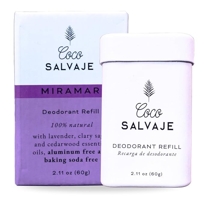 Natural Deodorant Stick for Women &amp Men | Aluminum Free Deodorant with Magnesium | Non toxic Vegan Hypoallergenic and Pregnancy Safe | 2.11oz (MIRAMAR (Floral))