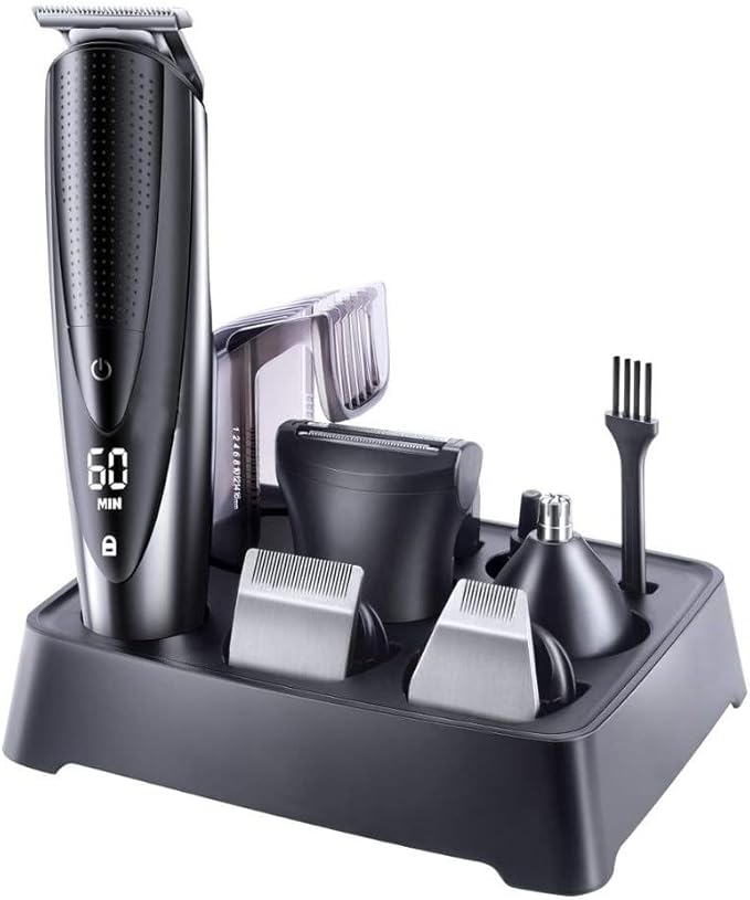 Hair ClippersBeard Trimmer for Men All in One Hair Trimmer for Men Beard Grooming Kit Electric Shaver Body Groomer Hair Clipper Facial Nose Ear Trimmer Washable
