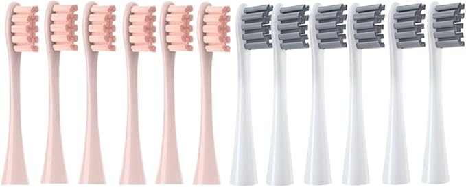 4/12PCSCompatible for Oclean Toothbrush Head for X/X Pro/Z1/F1/One/Air 2/SE Electric Sonic(12PCS-Pink-Gray)